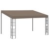 vidaXL Gazebo de montagem na parede 4x3 m tecido cinzento-acastanhado