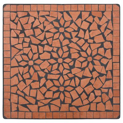 vidaXL 3 pcs conjunto bistro em mosaico azulejos de cerâmica terracota