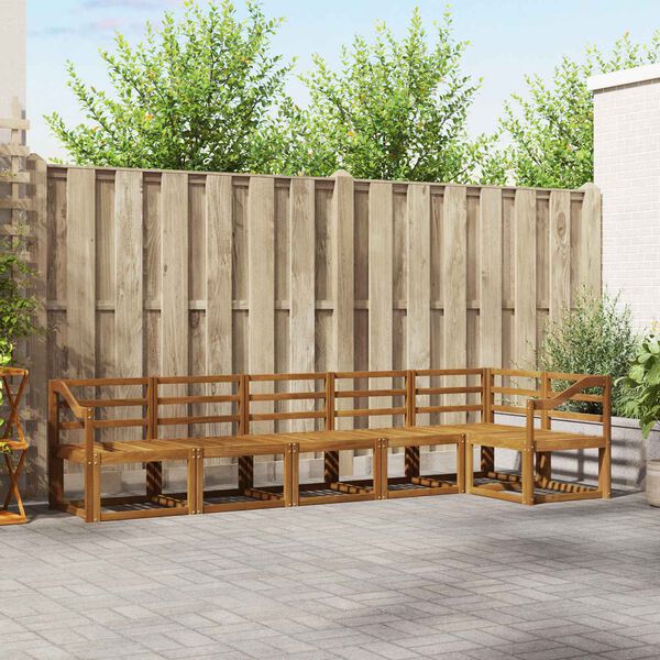 vidaXL Conjunto de Sof&aacute;s para Exterior 6 pcs Natural