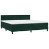 vidaXL Cama com molas/colch&atilde;o 200x200 cm veludo verde-escuro