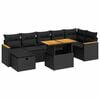 vidaXL 5 pcs conjunto sof&aacute;s de jardim com almofad&otilde;es vime PE preto