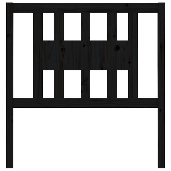 vidaXL Cabeceira de cama 106x4x100 cm pinho maciço preto
