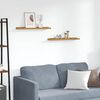 vidaXL Prateleira de Parede com prateleira 2 pcs Bege 60 x 9 x 3 cm