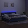 vidaXL Cama box spring c/ colch&atilde;o e LED 200x200 cm tecido azul