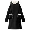 vidaXL Sweatshirt manta Preto L Fleece e Flanela