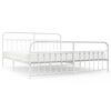 vidaXL Estrutura de cama com cabeceira e p&eacute;s 193x203 cm metal branco
