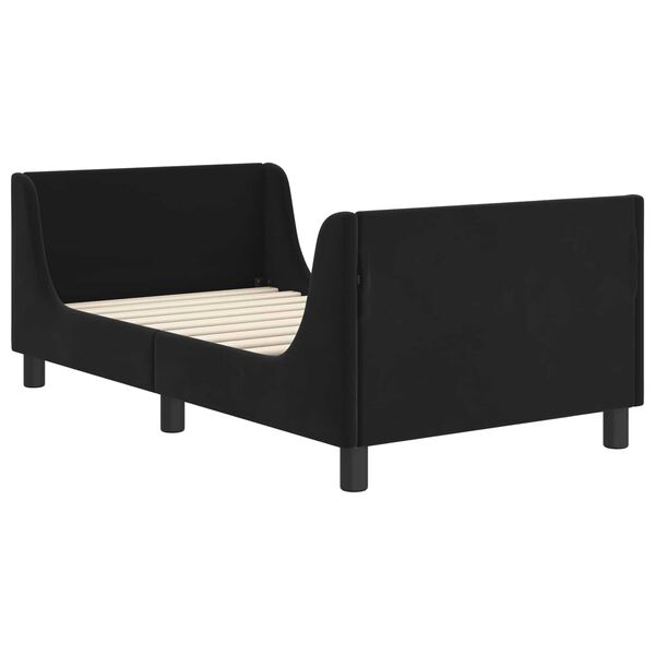 vidaXL Estrutura de Cama Infantil com Cabeceira Preto 80 x 160 cm