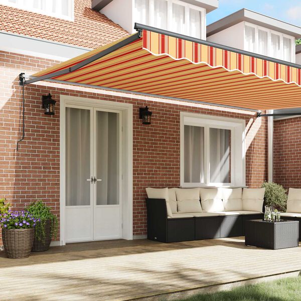 vidaXL Toldo Amarelo e Laranja 500 x 300 x 165 cm Poli&eacute;ster e Metal