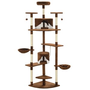 vidaXL &Aacute;rvore p/ gatos postes arranhadores sisal 203cm castanho/branco