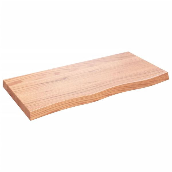 vidaXL Tampo de mesa 100x50x(2-6) cm carvalho tratado castanho-claro