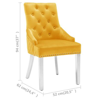 vidaXL Cadeira de jantar veludo amarelo
