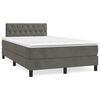 vidaXL Cama box spring colch&atilde;o LED 120x190cm couro artif. cinza-escuro