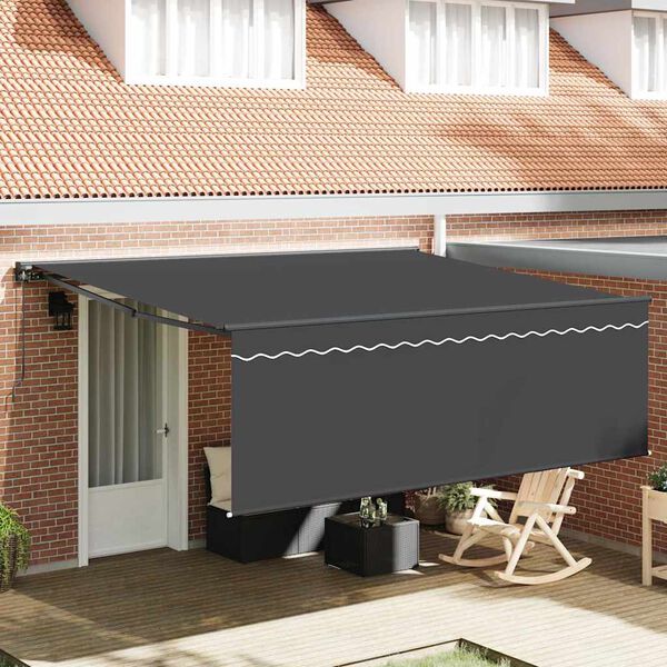 vidaXL Toldo Retr&aacute;til Antracite 400 &times; 300 cm Poli&eacute;ster e Alum&iacute;nio