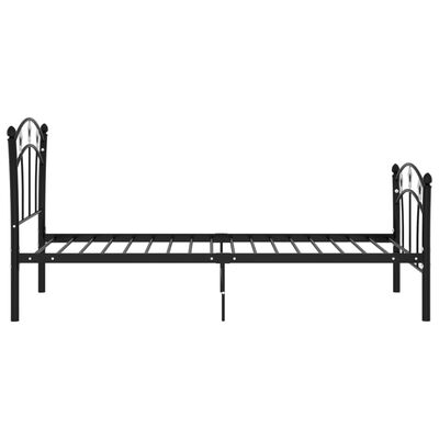 vidaXL Estrutura de cama com design de futebol 90x200 cm metal preto