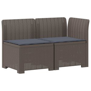 vidaXL Sof&aacute; de Jardim 2 Lugares com Almofadas Look Rattan PP