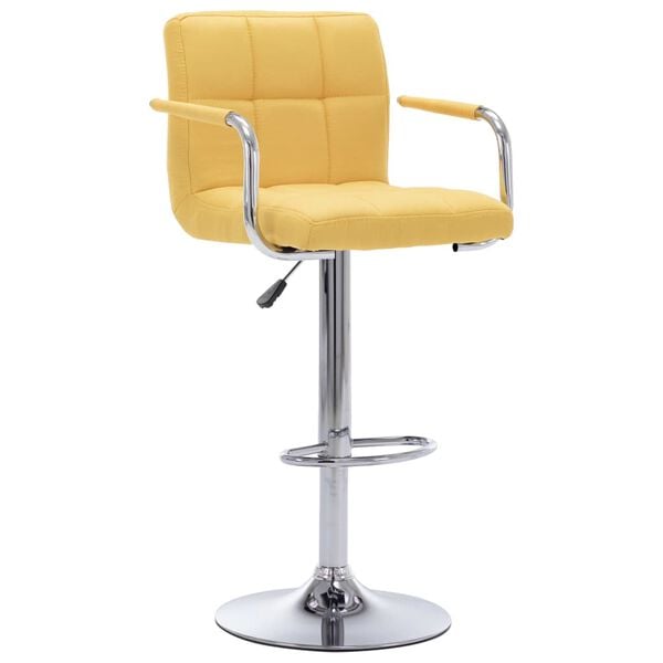 vidaXL Cadeiras de bar 2 pcs tecido amarelo