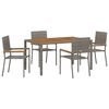 vidaXL Conjunto de Jantar para Jardim 5 unid. Cinzeto vime PE