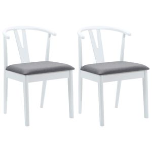 vidaXL Cadeira de jantar 2 pcs Branco e Cinza