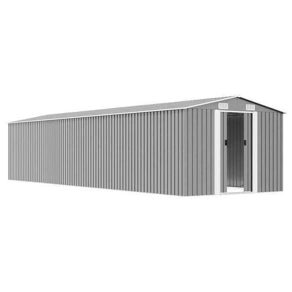 vidaXL Abrigo de jardim 257x990x181 cm a&ccedil;o galvanizado cinzento