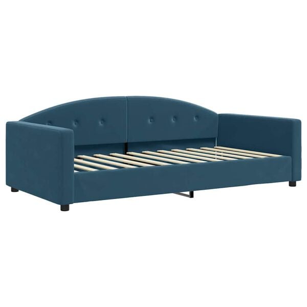 vidaXL Sof&aacute;-cama com gavet&atilde;o e gavetas 100x200 cm veludo azul