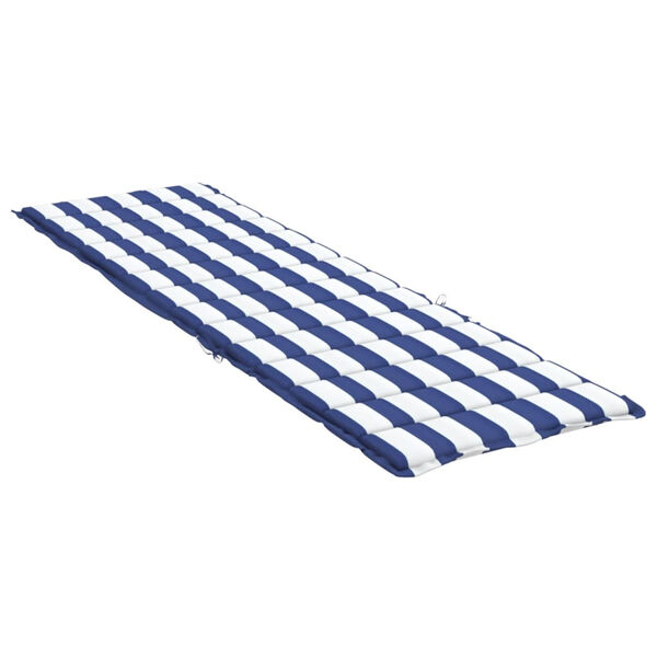 vidaXL Almofadão p/ espreguiçadeira tecido oxford riscas azul/branco