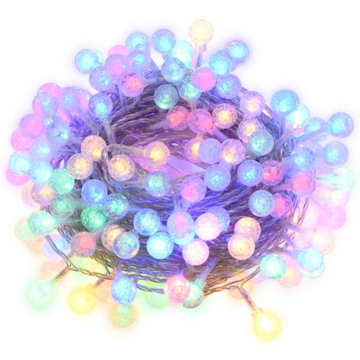 vidaXL Cordão de luzes em globo 20 m 200 LED 8 funções colorido