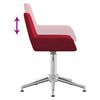 vidaXL Cadeira de jantar girat&oacute;ria tecido vermelho-tinto