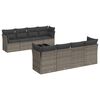 vidaXL 9 pcs conjunto sof&aacute;s p/ jardim com almofad&otilde;es vime PE cinzento