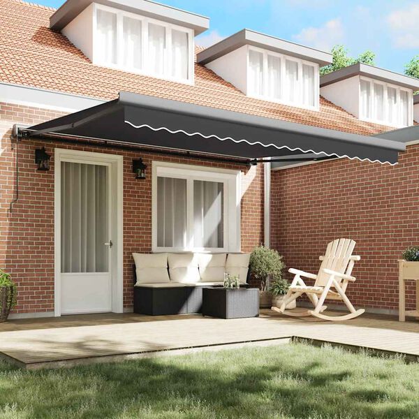 vidaXL Toldo retr&aacute;til 4x3 m tecido e alum&iacute;nio antracite