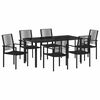vidaXL Conjunto de Jantar para Jardim 7 unid. Preto A&ccedil;o revestido a p&oacute;