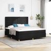 vidaXL Cama Box com colch&atilde;o com cabeceira Preto 180 x 200 cm tecido
