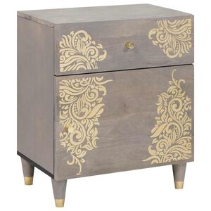 vidaXL Mesa de cabeceira com porta com gaveta Cinzeto 50 x 33 x 60 cm