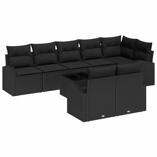 vidaXL Conjunto de Sofá de Jardim 9 pcs vime PE