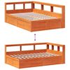 vidaXL Cama com estante sem colch&atilde;o 135x190 cm pinho maci&ccedil;o