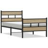vidaXL Estrutura de cama sem colch&atilde;o 107x203 cm metal carvalho sonoma