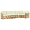vidaXL Conjunto de Sof&aacute;s para Exterior 6 unid. Branco e Creme