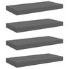 vidaXL Prateleiras de parede suspensas 4 pcs 50x23x3,8cm MDF cinzento