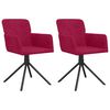 vidaXL Cadeiras de jantar girat&oacute;rias 2 pcs veludo vermelho tinto