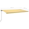 vidaXL Toldo retr&aacute;til manual com LED 6x3 m amarelo e branco
