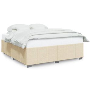 vidaXL Estrutura de cama sem colch&atilde;o 180x200 cm tecido cor creme
