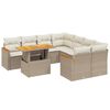 vidaXL 9 pcs conjunto de sof&aacute;s p/ jardim com almofad&otilde;es vime PE bege