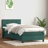 vidaXL Cama box spring c/ colch&atilde;o e LED verde-escuro 90x210 cm veludo