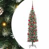 vidaXL &Aacute;rvore Slim de Natal Artificial Verde e Branco 150 cm