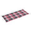 vidaXL Cadeiras jardim c/ almofad&otilde;es xadrez vermelho 2 pcs teca maci&ccedil;a