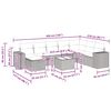 vidaXL 9 pcs conj. sofás jardim com almofadões vime PE cinzento-claro