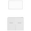 vidaXL 2 pcs conjunto móveis casa de banho derivados de madeira branco