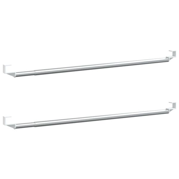 vidaXL Var&otilde;es para cortinas 2 pcs 60-105 cm alum&iacute;nio branco e prateado