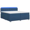 vidaXL Cama Box Spring com Colch&atilde;o e LED Azul 200 x 200 cm Tecido