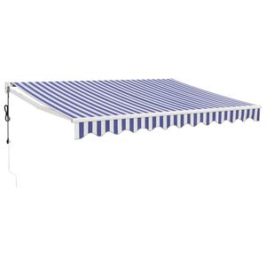 vidaXL Toldo retrátil automático 3,5x2,5 m azul e branco
