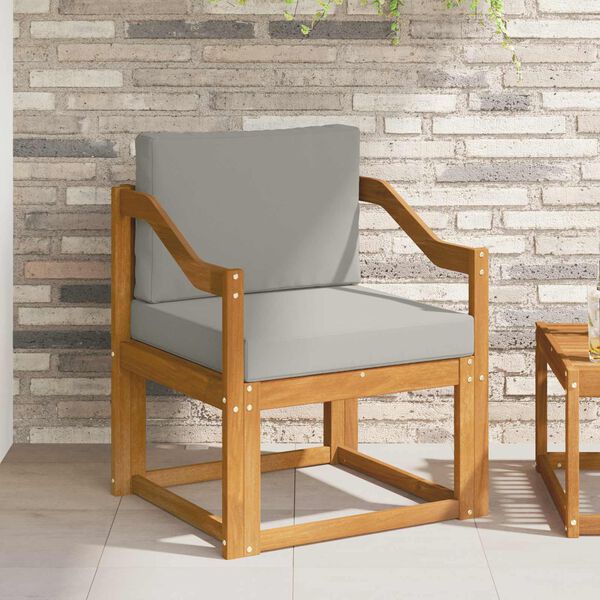 vidaXL Sof&aacute; exterior Madeira de Ac&aacute;cia maci&ccedil;a e Poli&eacute;ster